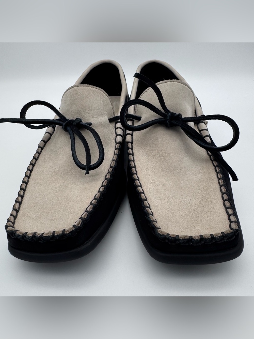 Arche Moccasin Loafers Two Tone Cream Black Leather Women EU 39 US 8 - Picture 5 of 13